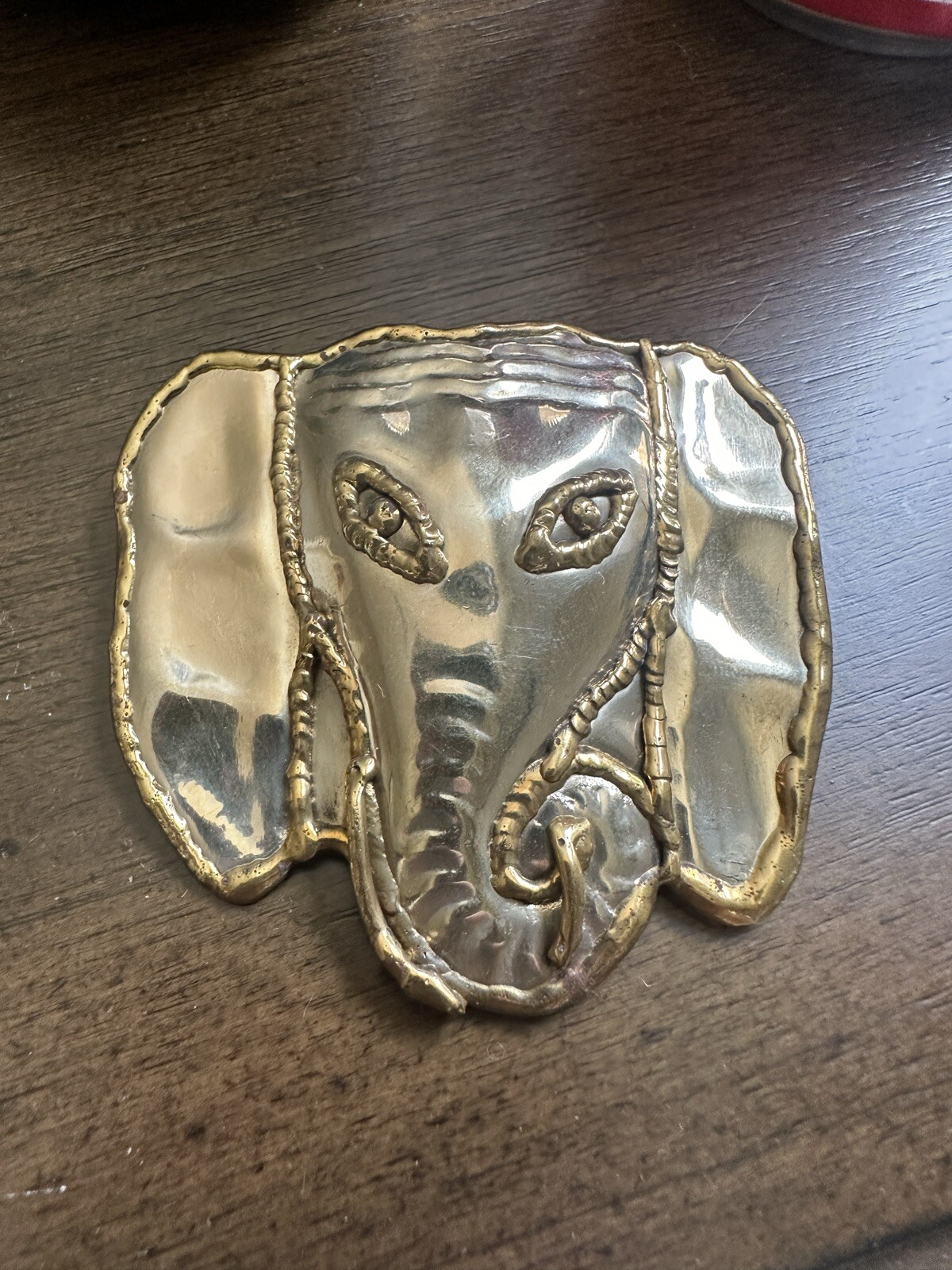 Mixed Metal Brass Elephant Can Be Worn as Brooch or Pendant Handmade Vintage