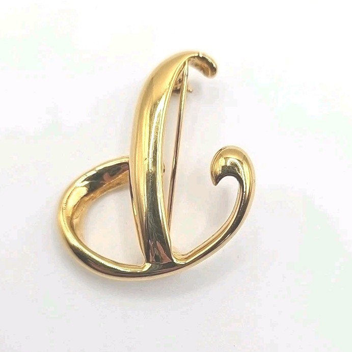 Vintage Anne Klien Letter “P” Brooch, Lapel Or Scarf Pin
