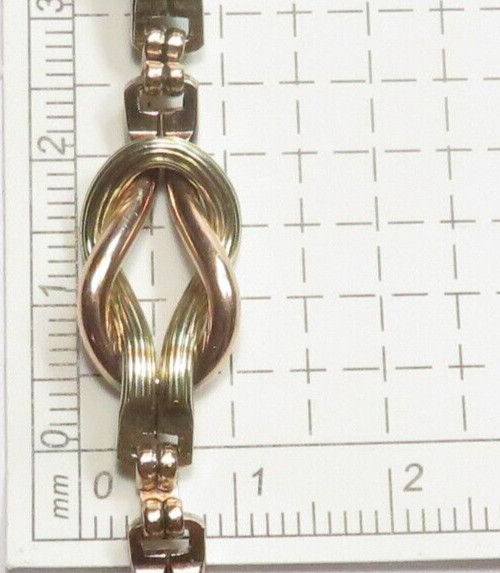 Antique 1940’s Link Bracelet 10 Karat Rose Green Gold 9 1/4″ Length .417″ Width
