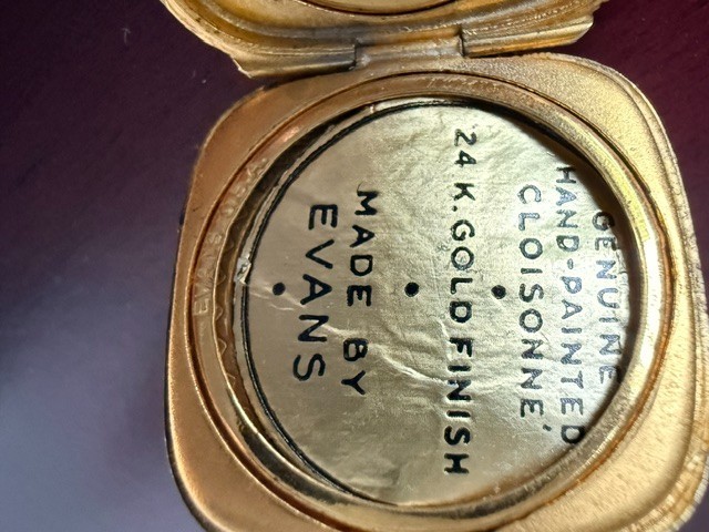 Vintage Guilloche Evans Yellow Enamel *24K Gold Finish* Locket