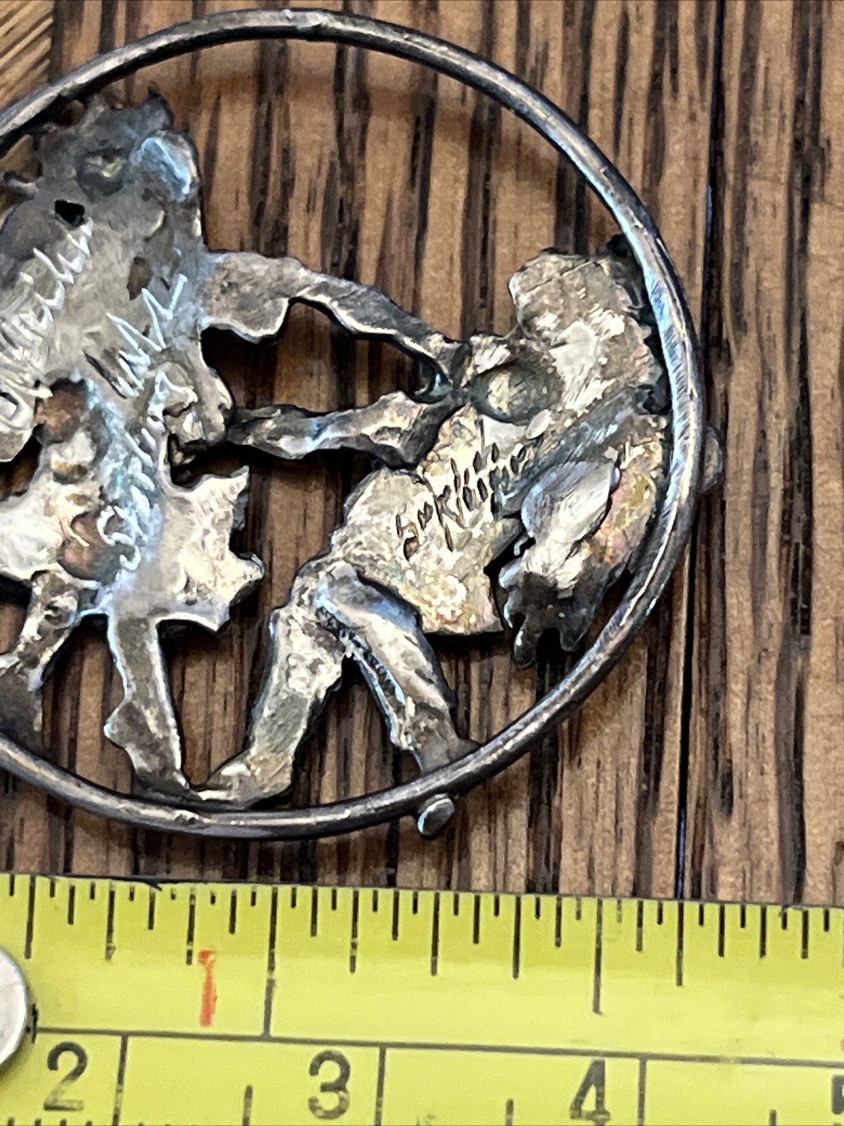Vintage Cherub & Angel Dancing Artist Signed Sterling Neo Renaissance Pendant