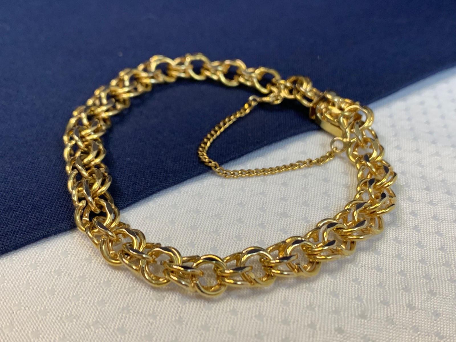 Vtg 1/20 12K Gold Filled BA Ballou Co Charm Bracelet 13.93g Jewelry 7.5″ Chain