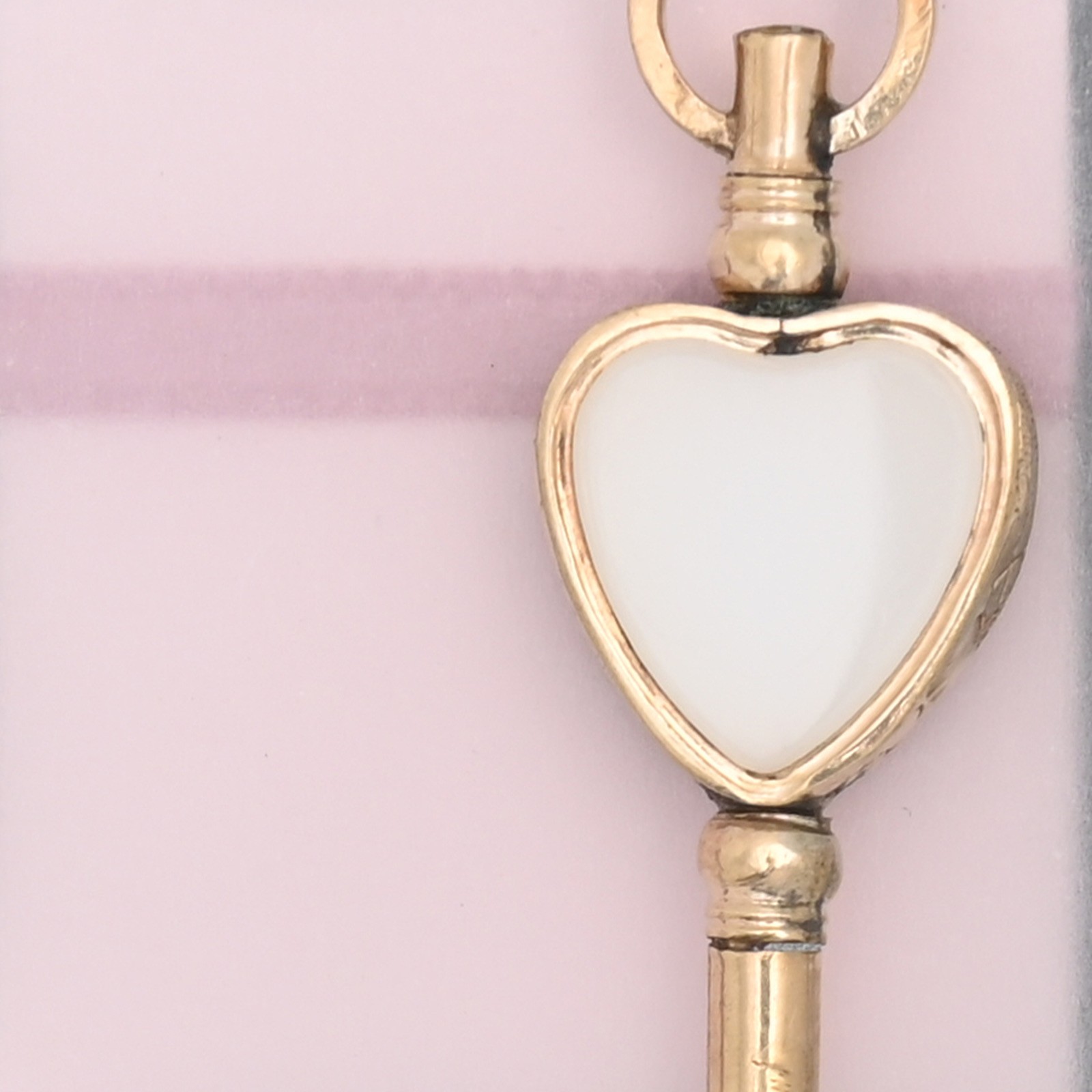 Antique Victorian Bloodstone Chalcedony HEART Key Fob Gold Filled Charm Pendant