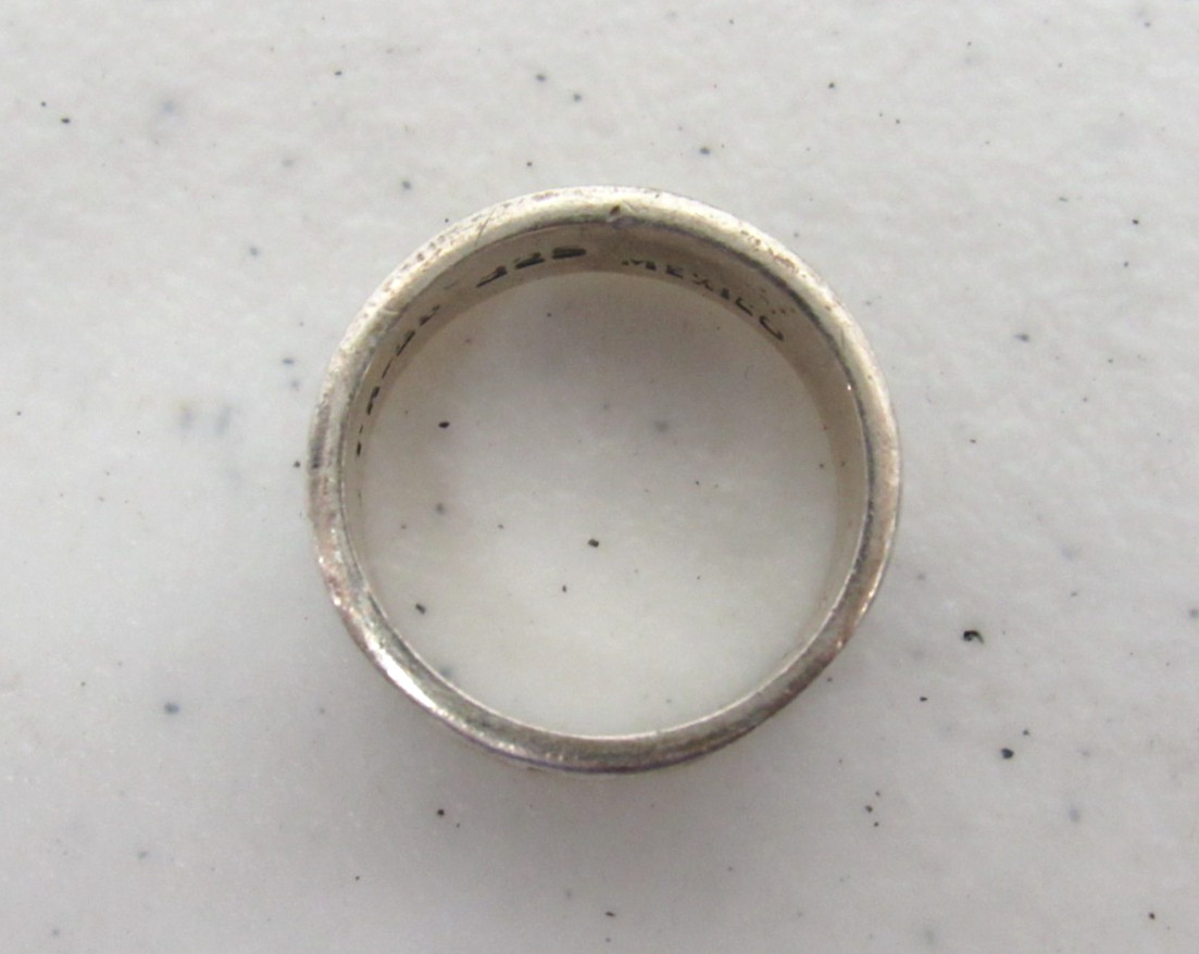 Vtg Taxco 5.3G Sterling Silver Twisted Rope 8mm Band Ring Sz 5.5