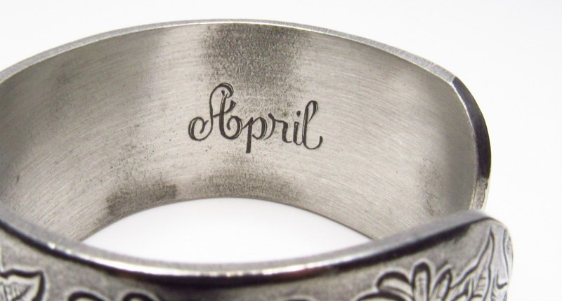 Vintage Salisbury Pewter Bracelet Floral April