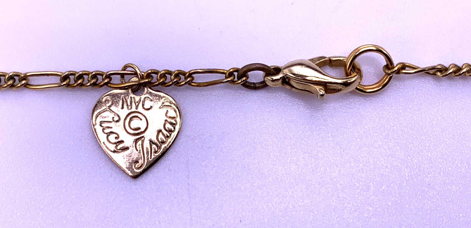 Vintage Lucy Isaacs Charm Necklace puffy hearts Victorian beaded extra long