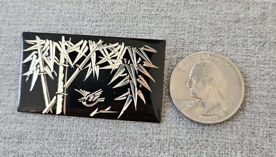 VINTAGE AMITA STERLING JAPAN BAMBOO BIRD PIN BROOCH-10.6 GRAMS