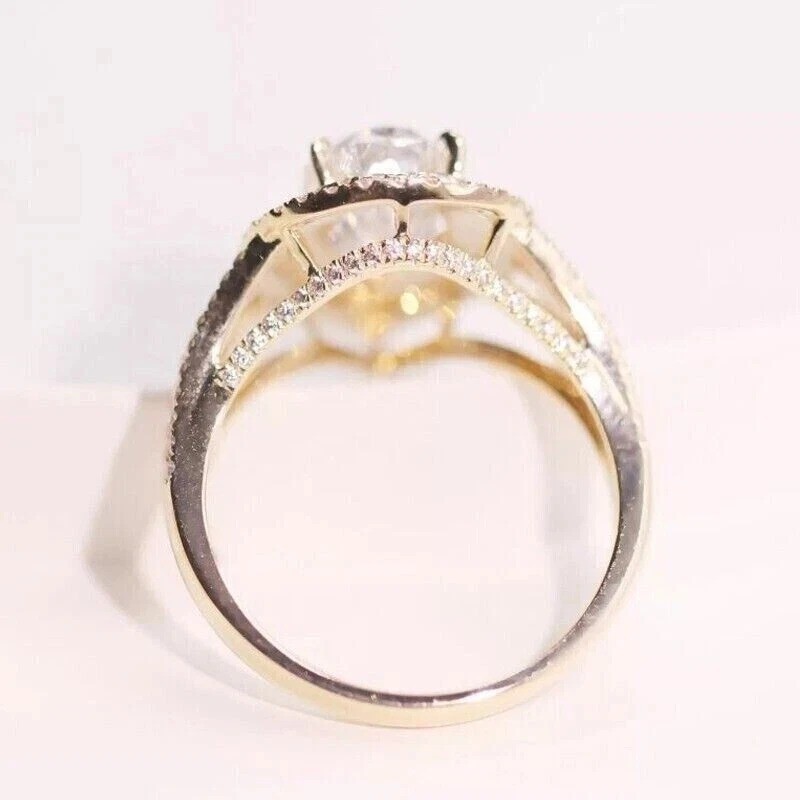 4.25Ct VVS1 Pear Cut Lab Created Diamond Anniversary 14k White Gold Finish Ring