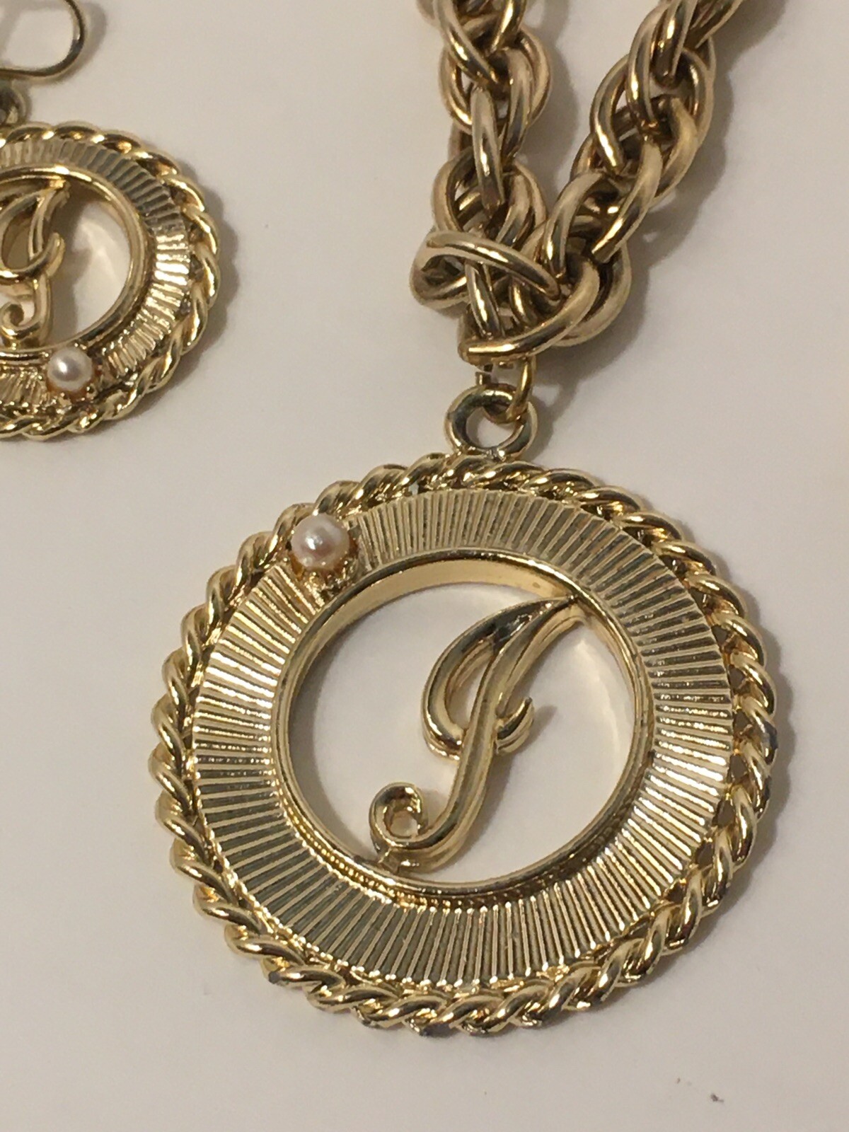 Vintage Schrager 1958 Monogram “I” Initial Bracelet & Earrings Auction Finds 702