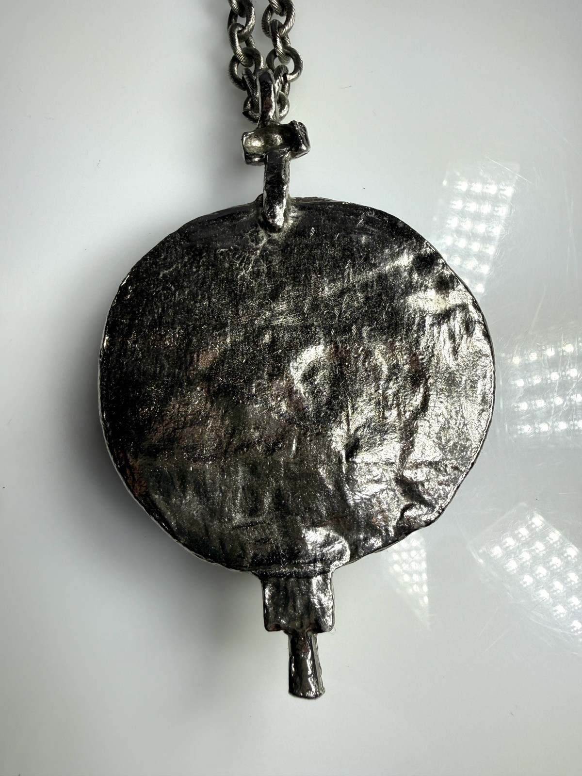 MCM Brutalist Vintage 60s Erwin Pearl Steampunk Bolts & Screws Pendant Necklace