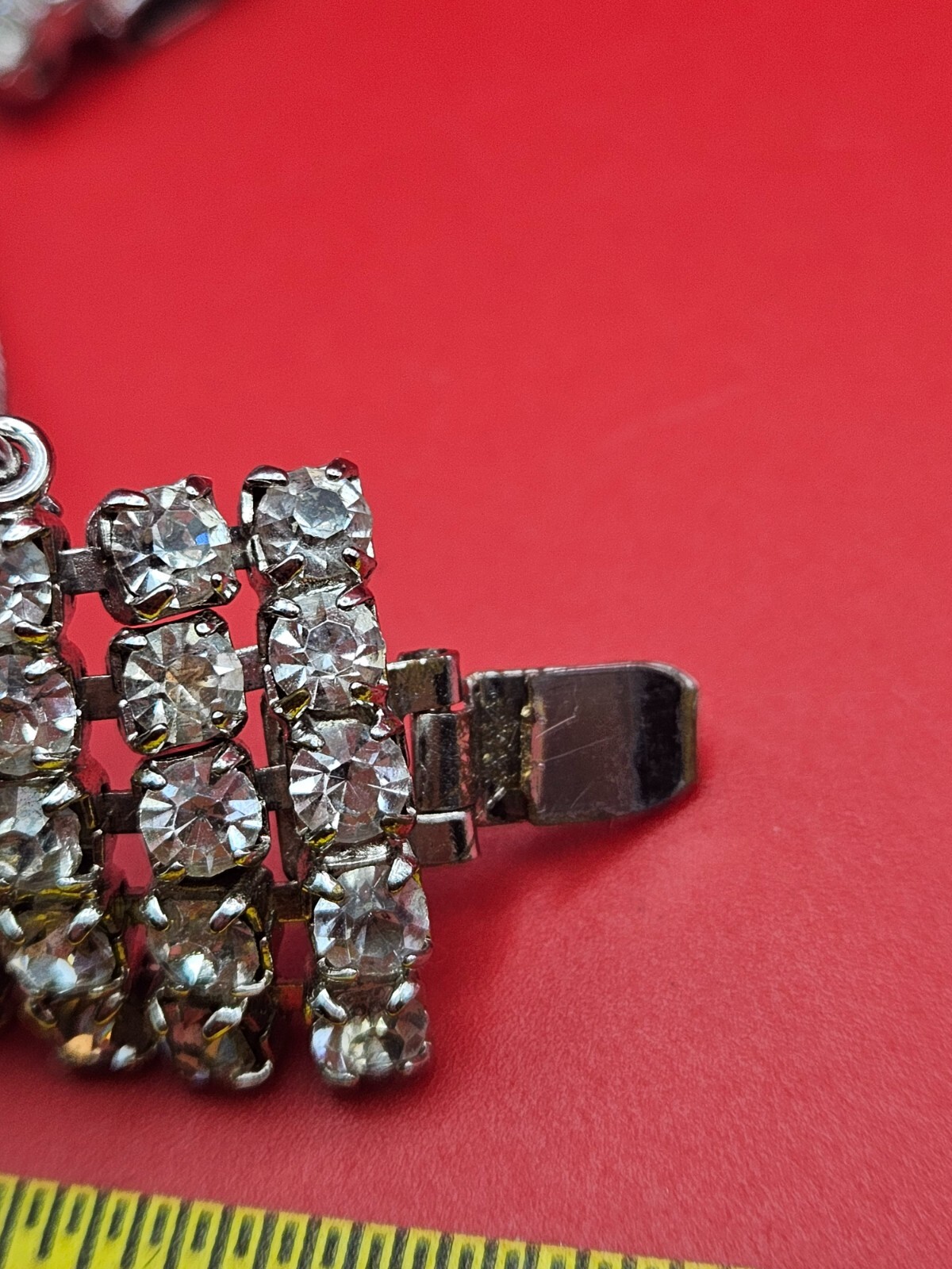 Signed WEISS Five Row ART DECO Emerald Cut and Round Clear Rhinestone Bracelet