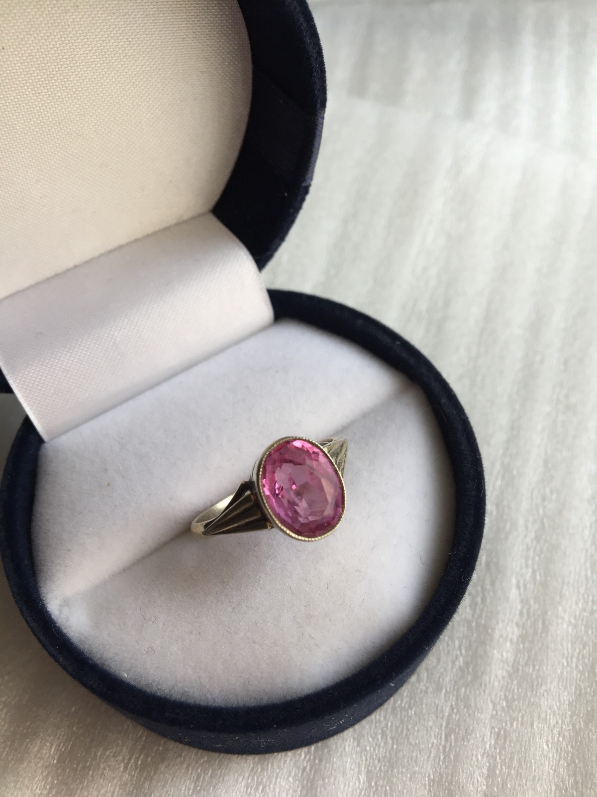 Rings silver 875 pink tourmaline lab Russian Soviet Silver vintage USSR old