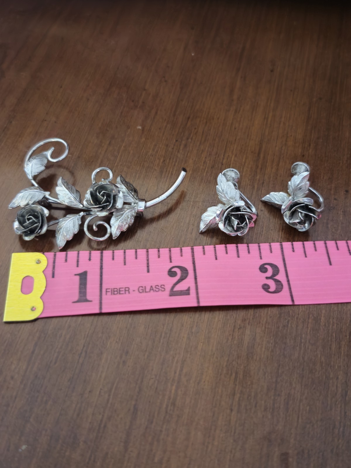 Vintage Bond Boyd 925 Sterling Silver Brooch And Screw Earrings Set