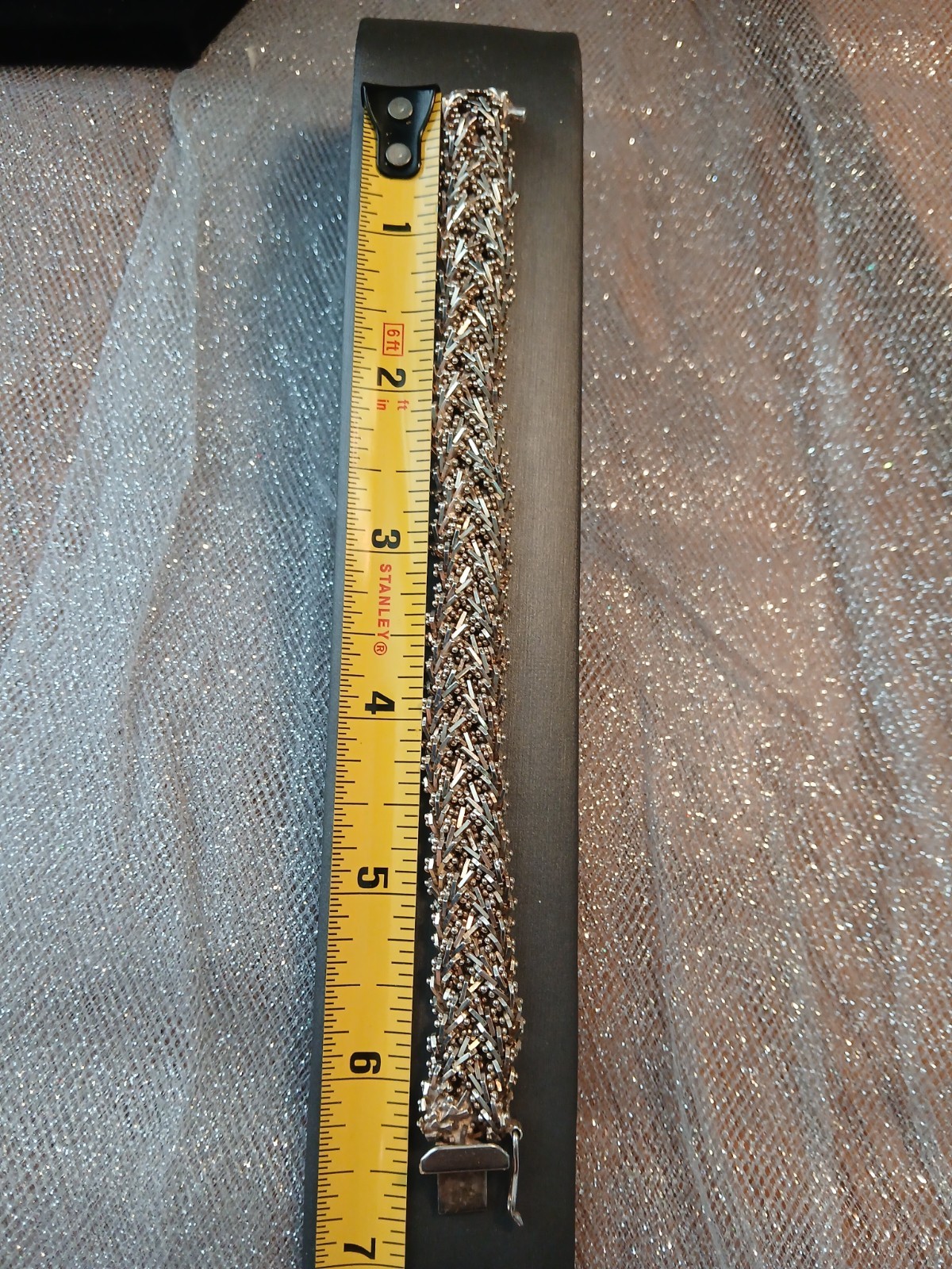 Sterling Silver 37.85 gram Bracelet Handcrafted Weaved Flexable Taxco MEX 6.5″
