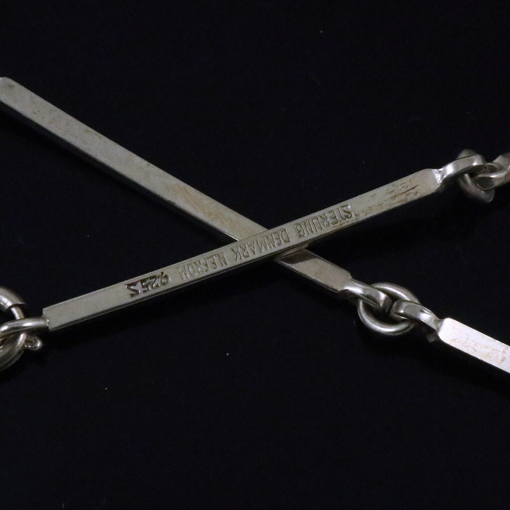 N.E. From – Denmark. Sterling Silver Necklace with Rose Quartz. 1960s.