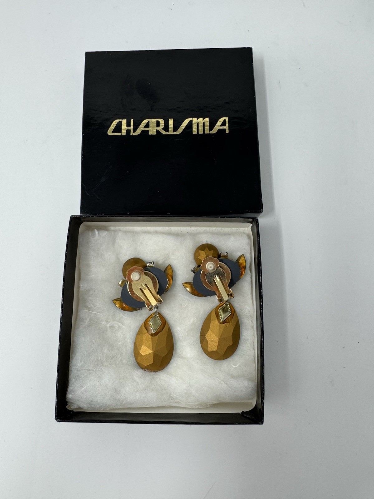 Vintage Charisma Faux Clip On Earrings Gold Tone