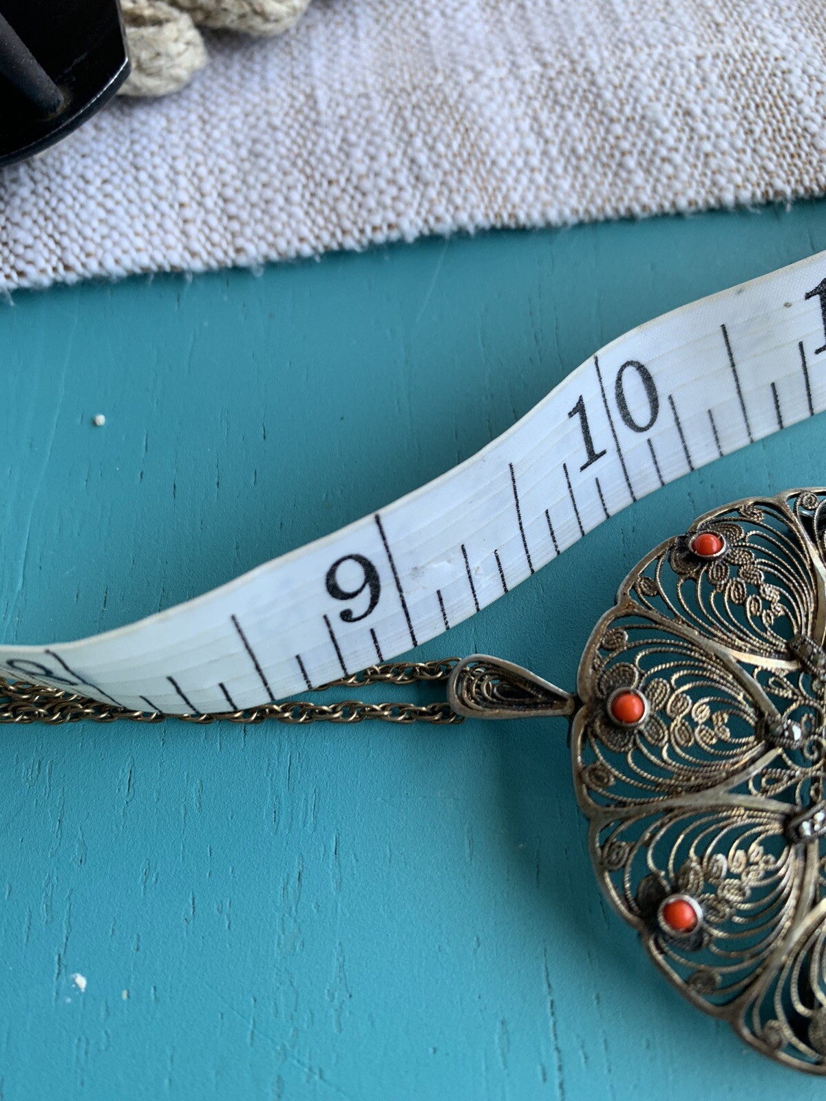 Filigree Coral Marcasite Germany Pendant Brooch Art Deco