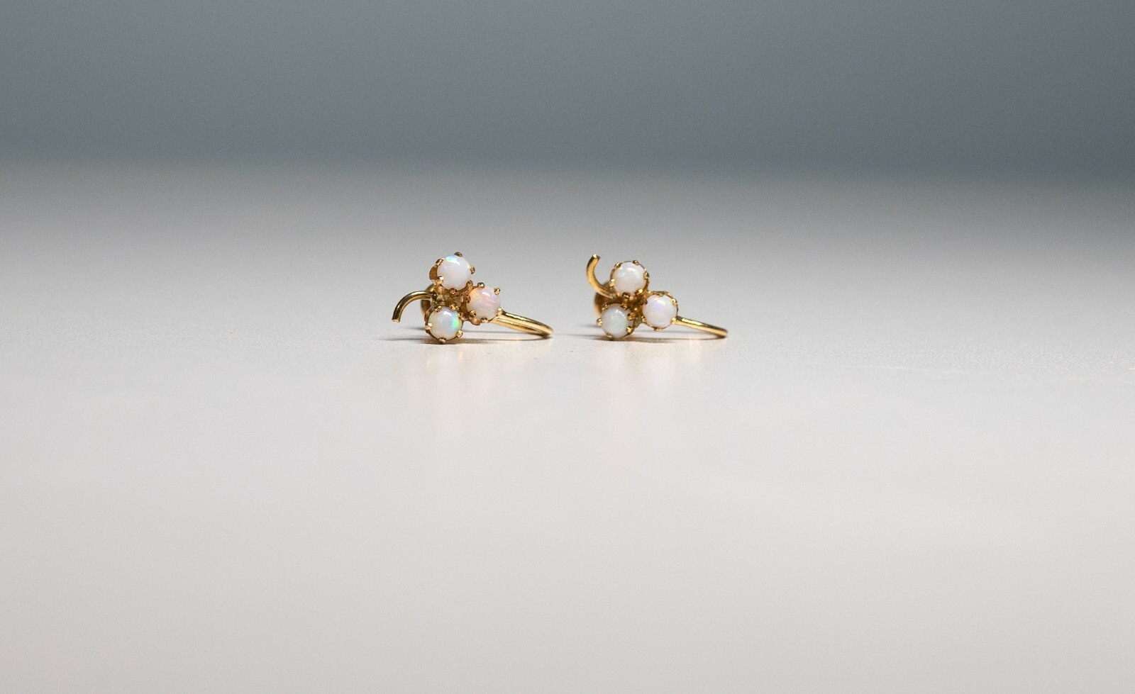 Art Deco Opal 10K Gold Earrings Vintage 10K Gold BDA Budlong, Docherty, & Armstr