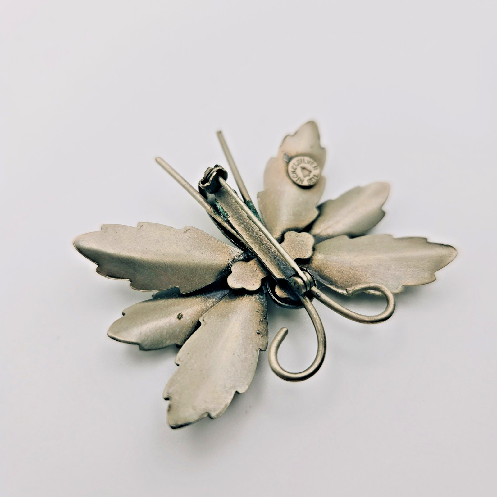 Bell Trading Post 1950s Butterfly Brooch Nickel Silver Vintage Signed Pin MCM