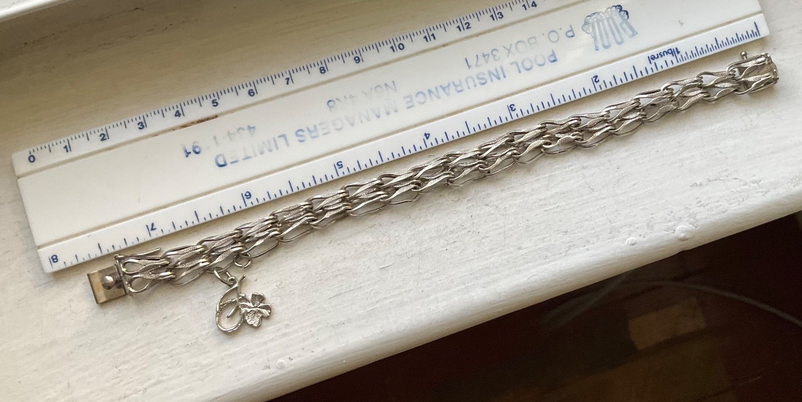 Vintage FORSTNER USA Starter SILVER CHARM BRACELET Wearable 7 1/2” ESTATE