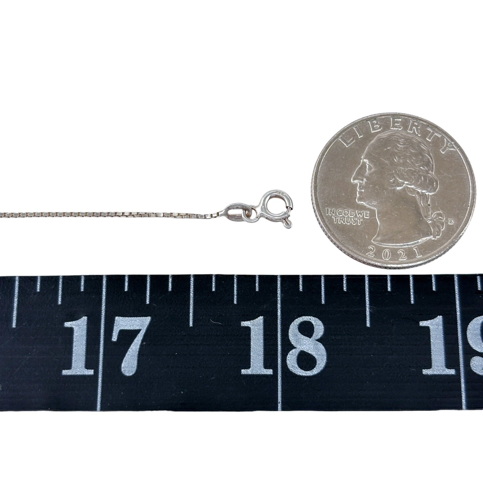 Vintage Italian Sterling Silver 925 | Box Link Chain Necklace | 18″