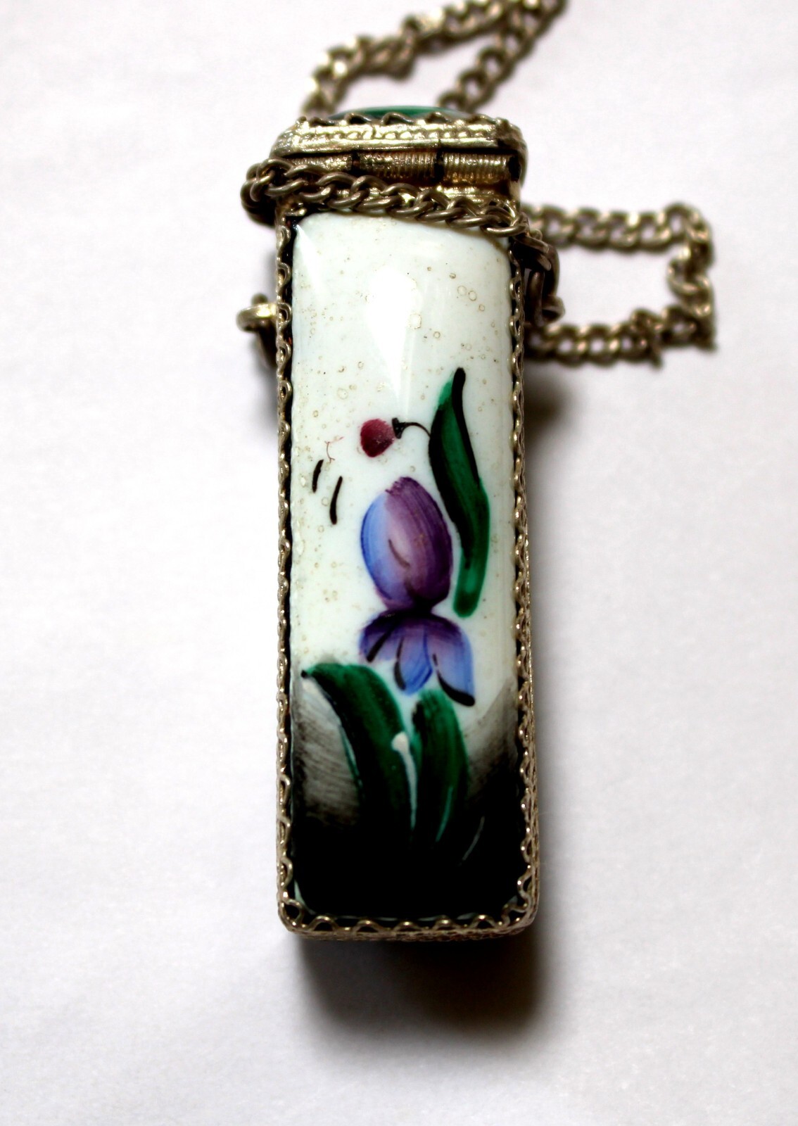 Vintage Enamel Hand Painted Russia Finift Jewelry Necklace-Locket 3 Variation#80