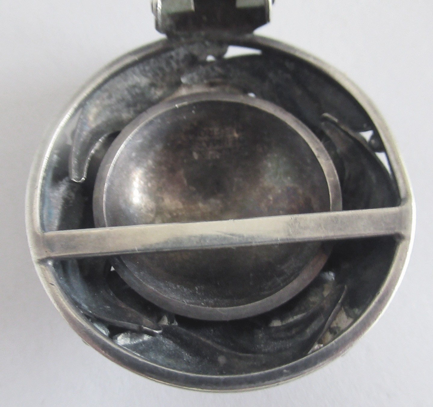 VINTAGE STERLING DENMARK N E FROM DENMARK DRESS CLIP , 1 3/8 INCHES, 12 GRAMS