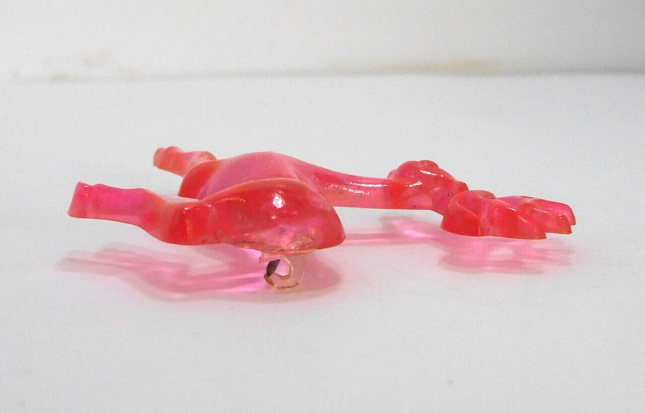 Vintage Christmas Brooch WWII Era Pink Lucite Reindeer Historical Collectible