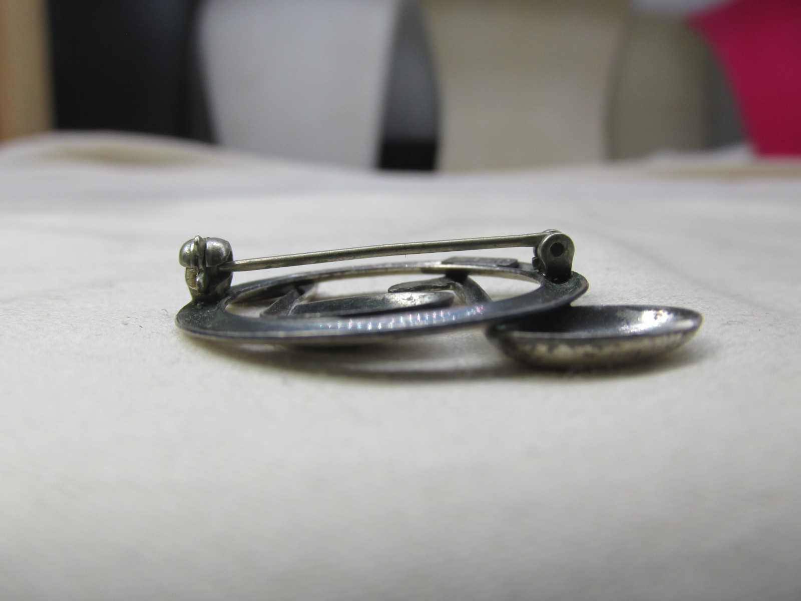 Vintage Sterling Silver Musical Notes Brooch 1.75″ #635