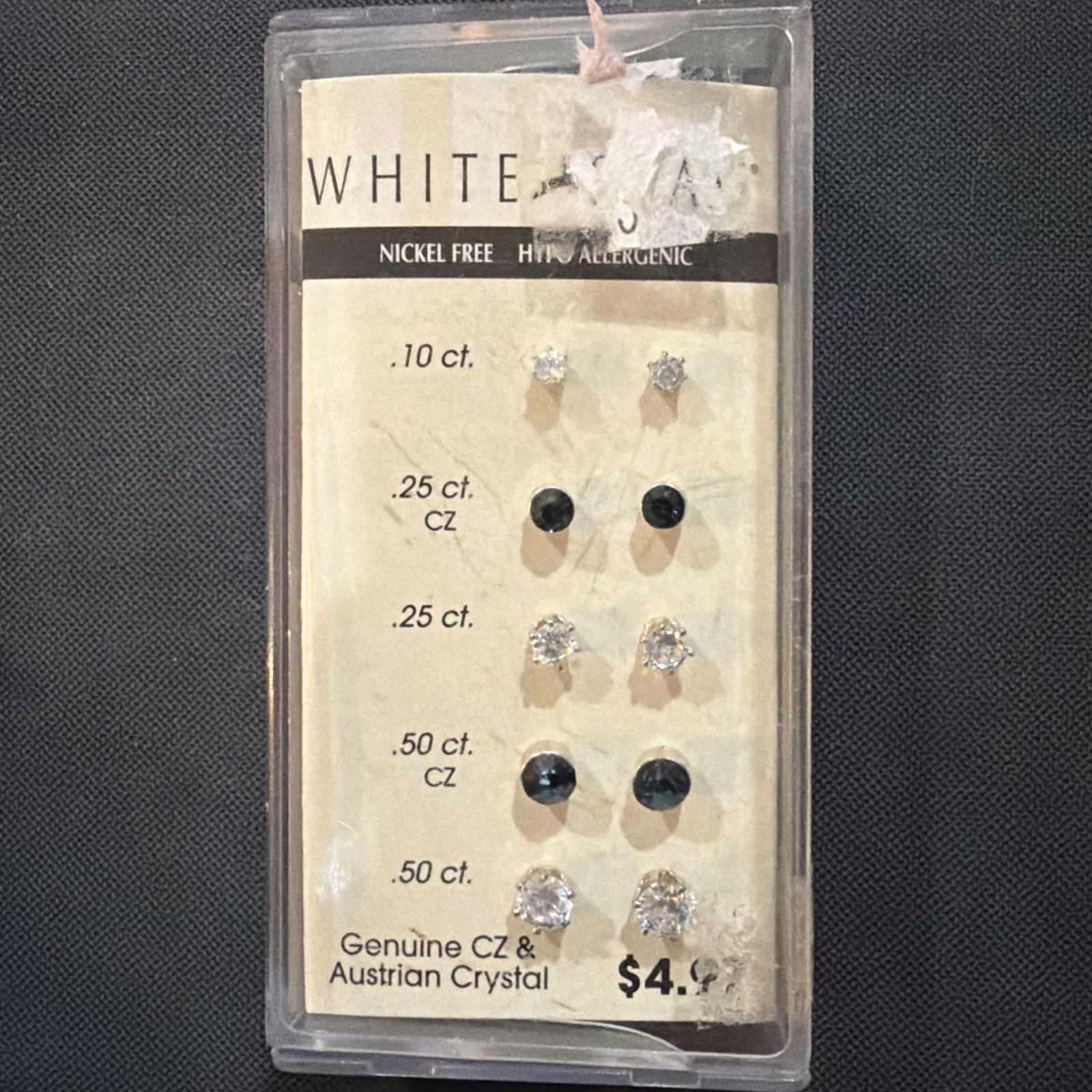 vintage multi-pack of White Stag hypoallergenic stud earrings
