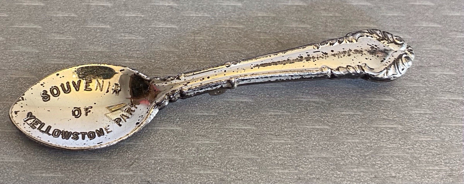 Estate Collection Sterling Silver Spoon Brooch Lot 12 Souvenir USN Yellowstone