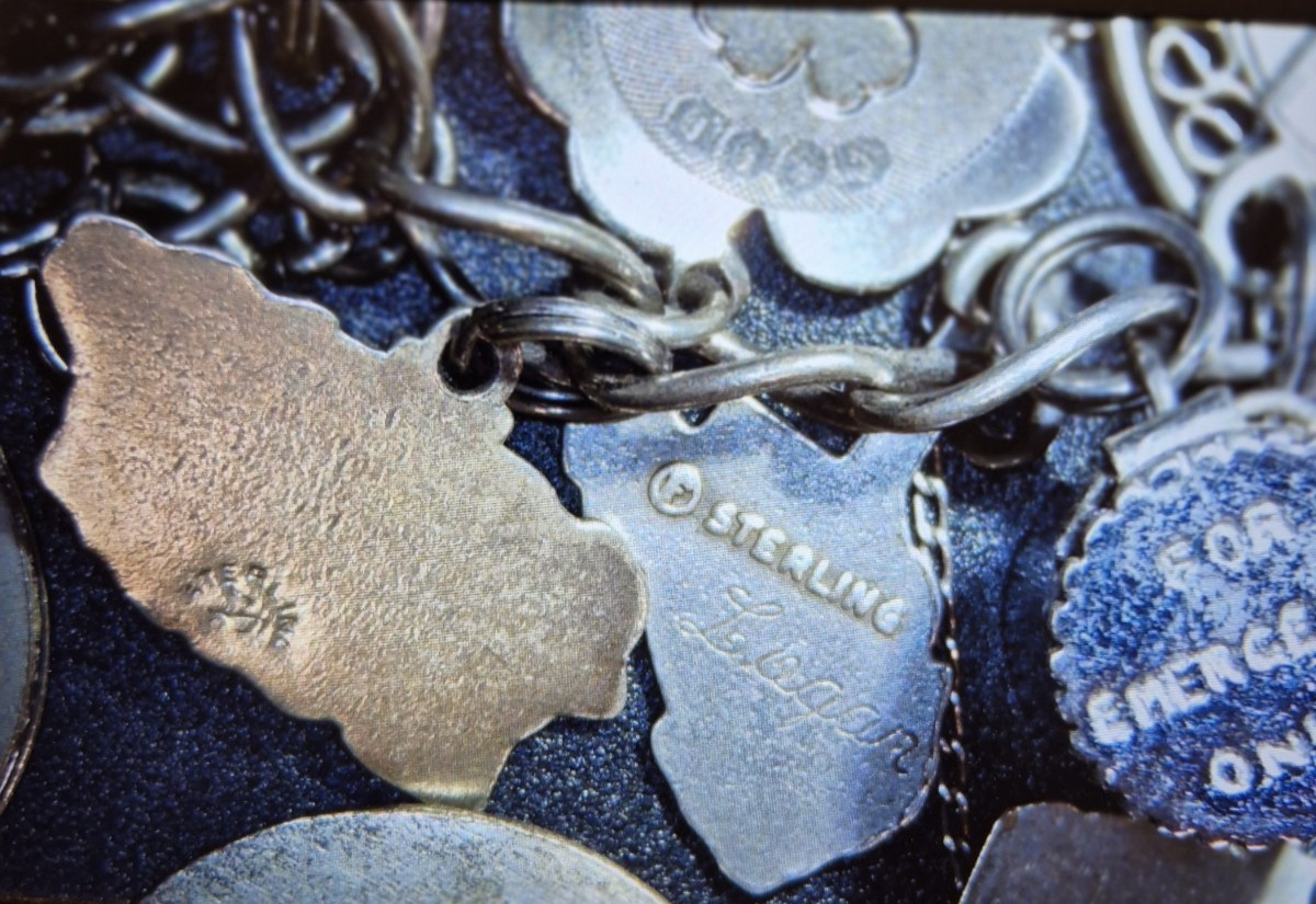 Vintage Sterling Silver LOVE Charm Bracelet w/ 23 RARE Charms 7–Dates 40’s-60’s