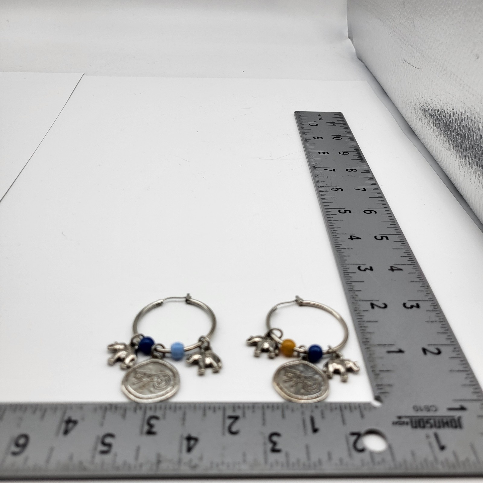 Fabulous Flamboyant Boho hoop charm earrings Safari Elephant leopard Cheetah Cat