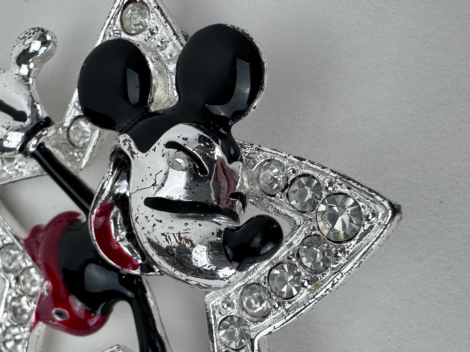 Vintage Napier-Signed Disney Brooch with Micky Mouse Catching a Star
