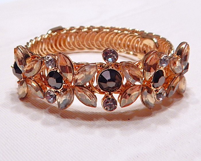 Retro Vintage Dragon Fire Mystic Rhinestone Bypass Cuff Bracelet MONET NWOT S45