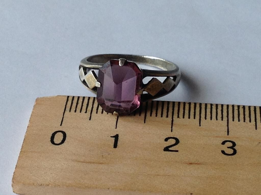 Vintage USSR 875 Silver Ring with Stone, Unique Russian Design – Women Jewelry