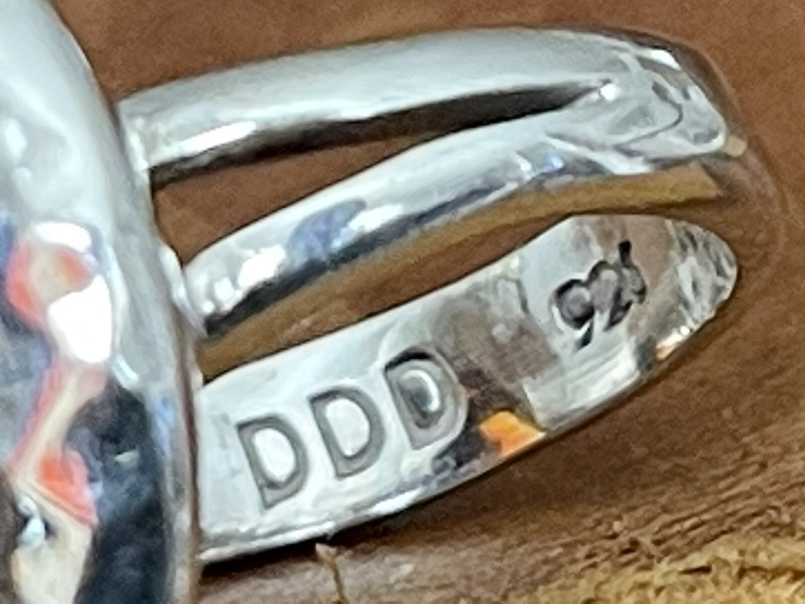 Mexican Designer Dominique Dinouart DDD Sterling Honey Amber Band Ring Size 6.25