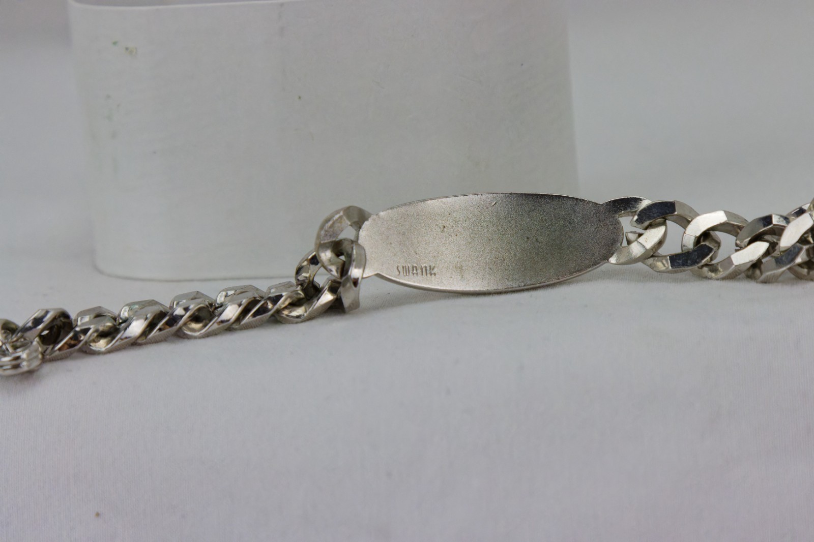 Swank Vintage Silver Tone Chunk-Chain Bracelet, 4gr