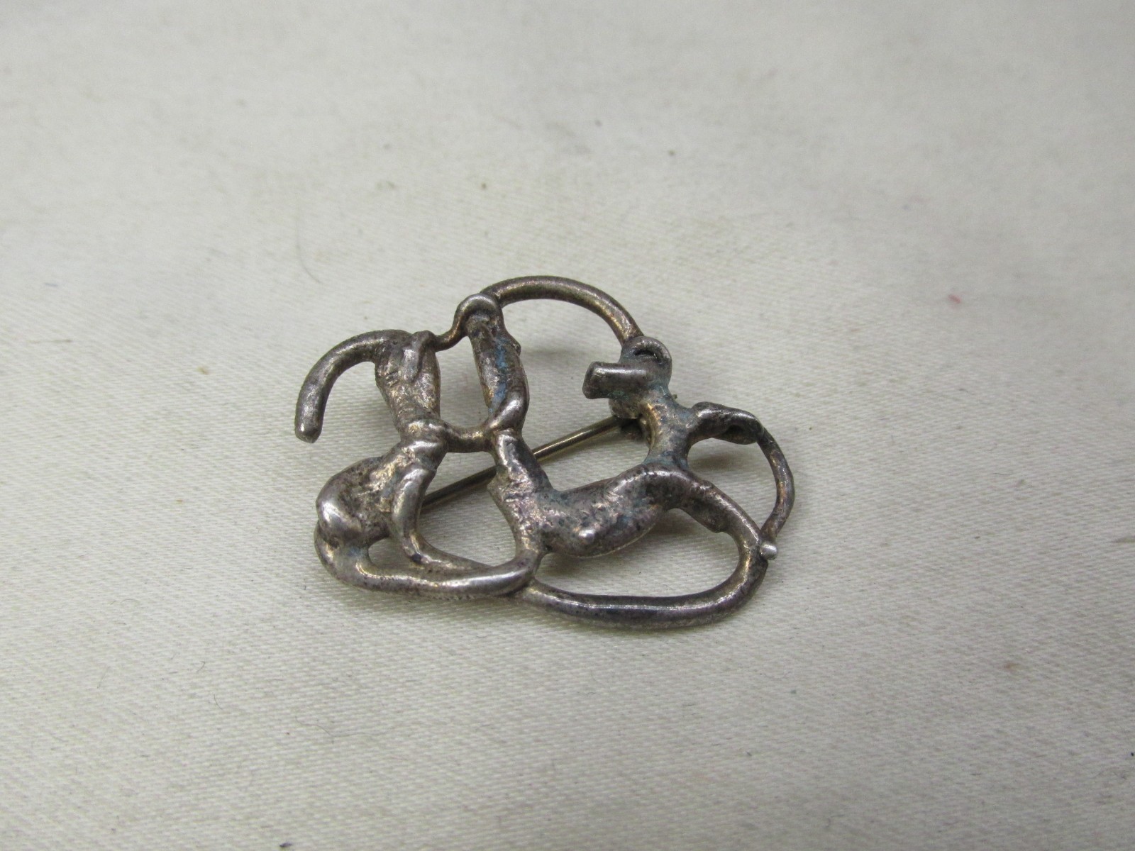 Vintage Sterling Silver Brutalist Swirl Pattern Brooch 1 1/8 x 7/8″ #636