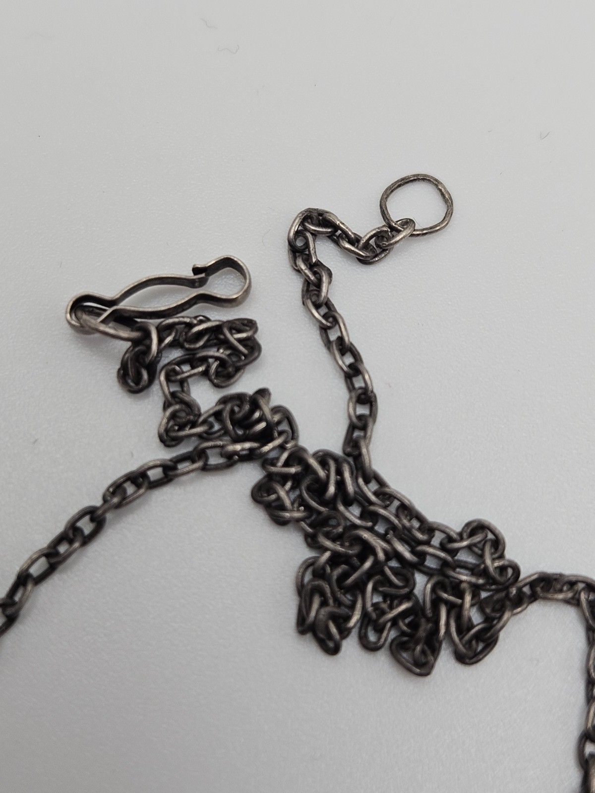 Vintage Victorian Revival Festoon Sterling Red Garnet Flower Necklace As Is