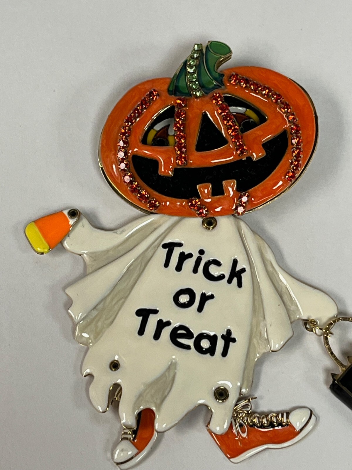Lunch at the Ritz Trick or Treat Halloween Pumpkin Ghost with Pumpkin Earrings