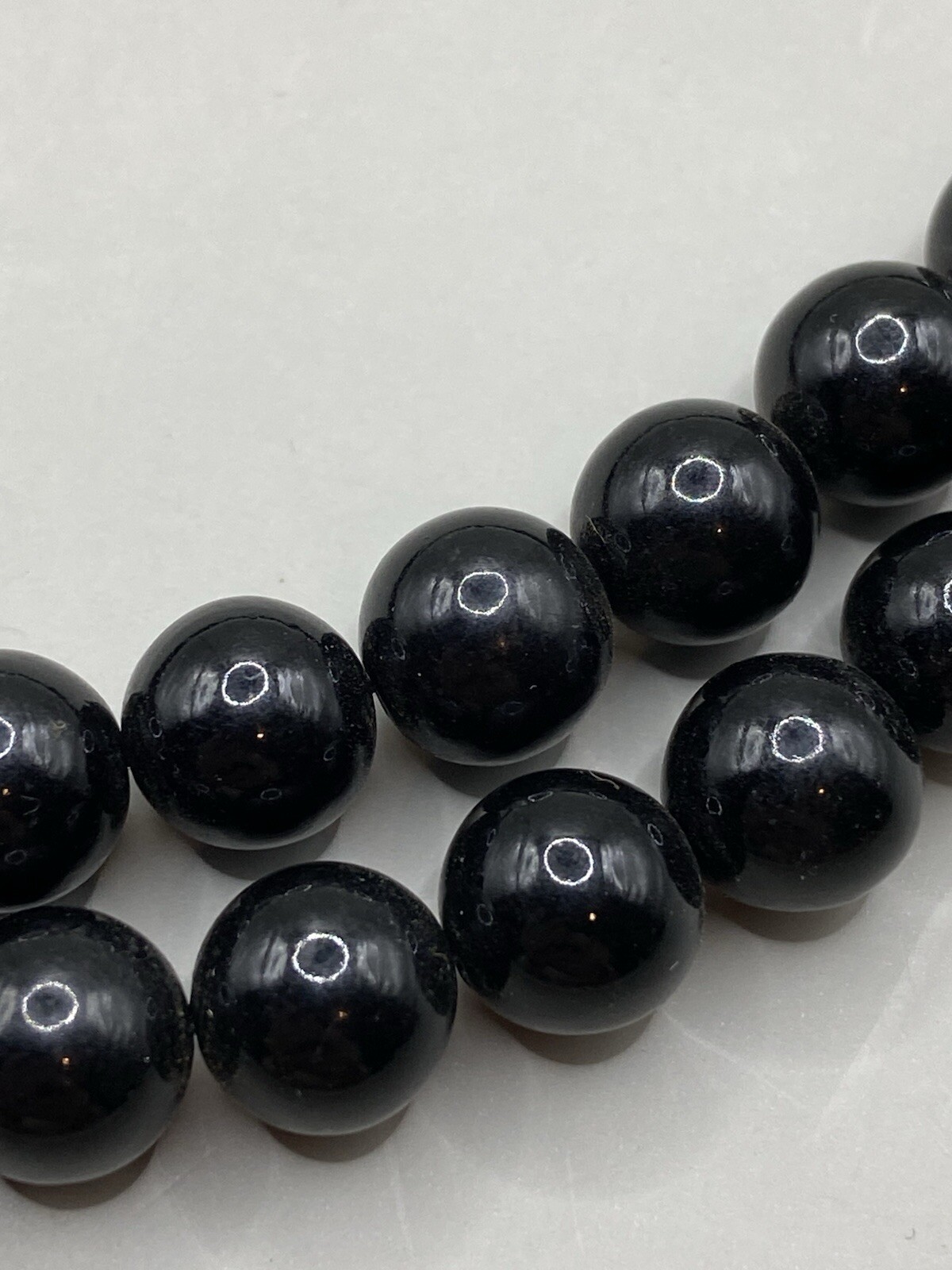 Vintage Classic Crystal Glass Faceted Bead 50/60s Necklace Black Japan