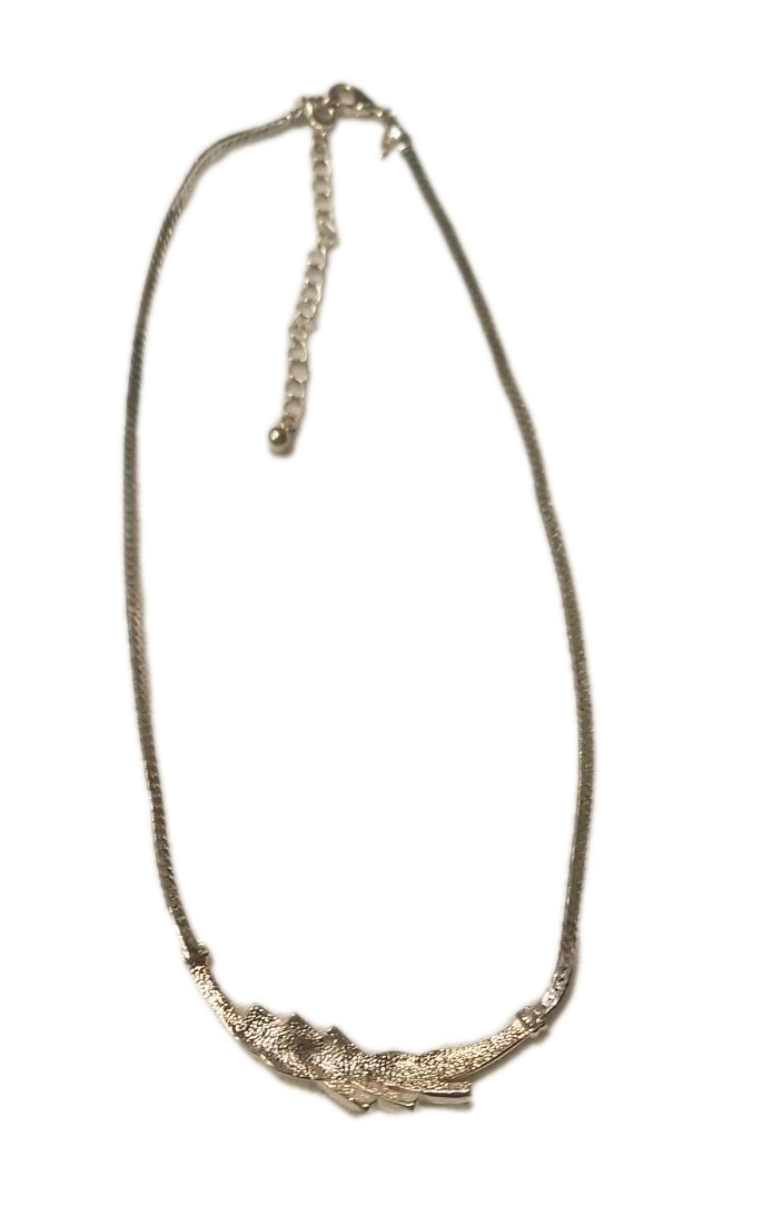 Avon Rhinestone Bib Necklace 16″ Gold Tone Herringbone Chain 3″ Extender