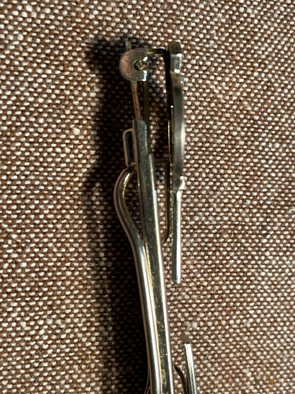 Hadley Nail & Horse Shoe Tie Clip Bar Gold Tone B4