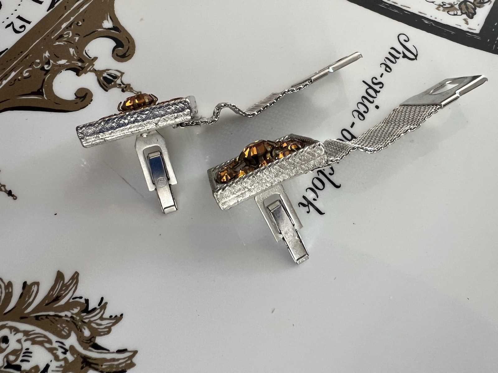 Di Gino Designer High End Retro 40’s Rhinestones Cufflinks