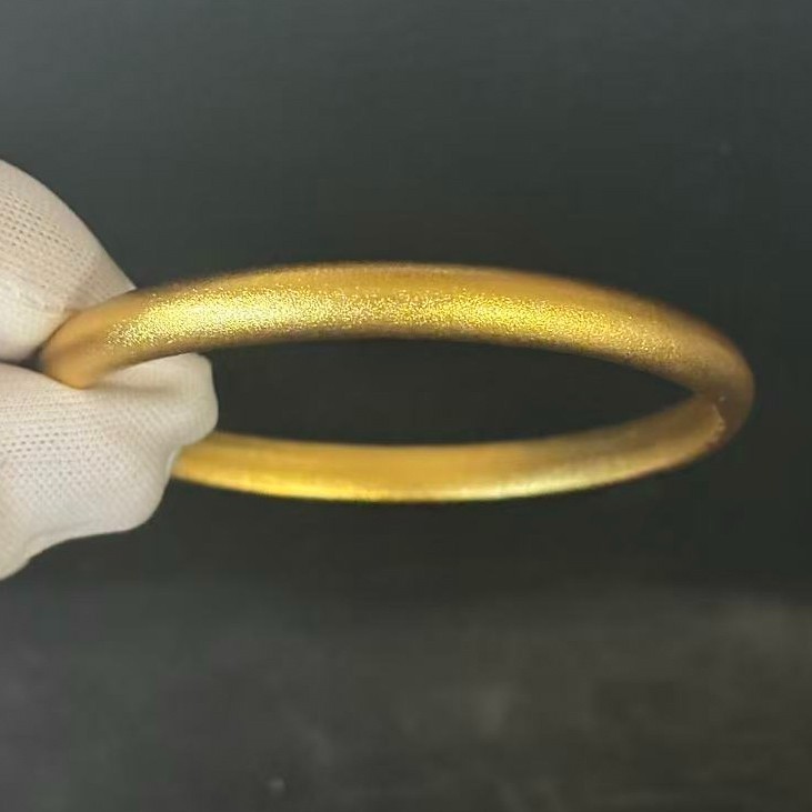 Gold-plated (NOT SURE) Gold Tone Smooth Band Bangle Bracelet, 7.7 inch