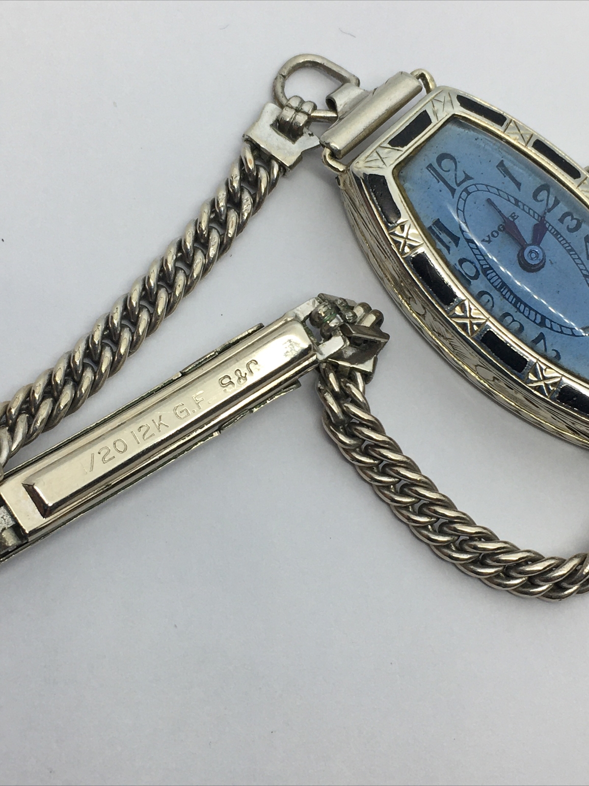 18k Antique VOGUE Swiss Ladies Watch, 18k Karat solid White gold Case 16j Runs