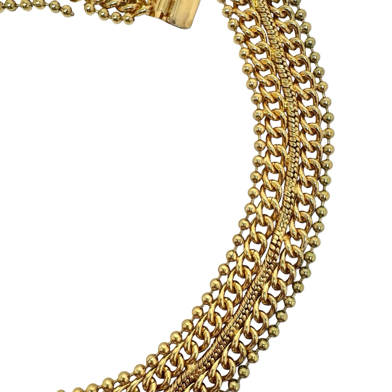 Vintage Gold Tone Cleopatra Necklace Multi Chain Styles Statement 18”