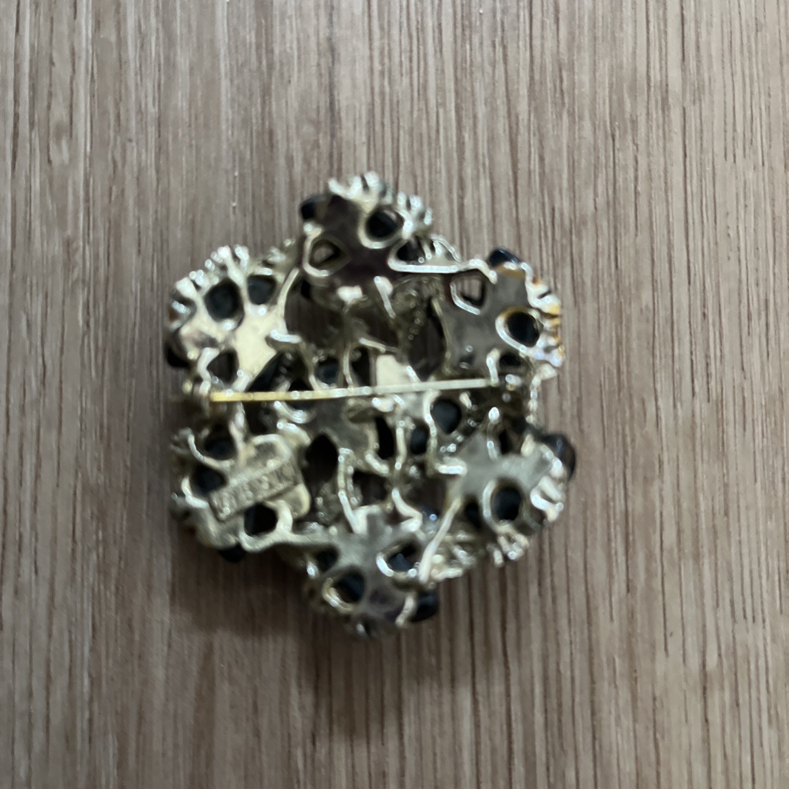 BSK Vintage Pin Brooch 2” Hearts & Flowers