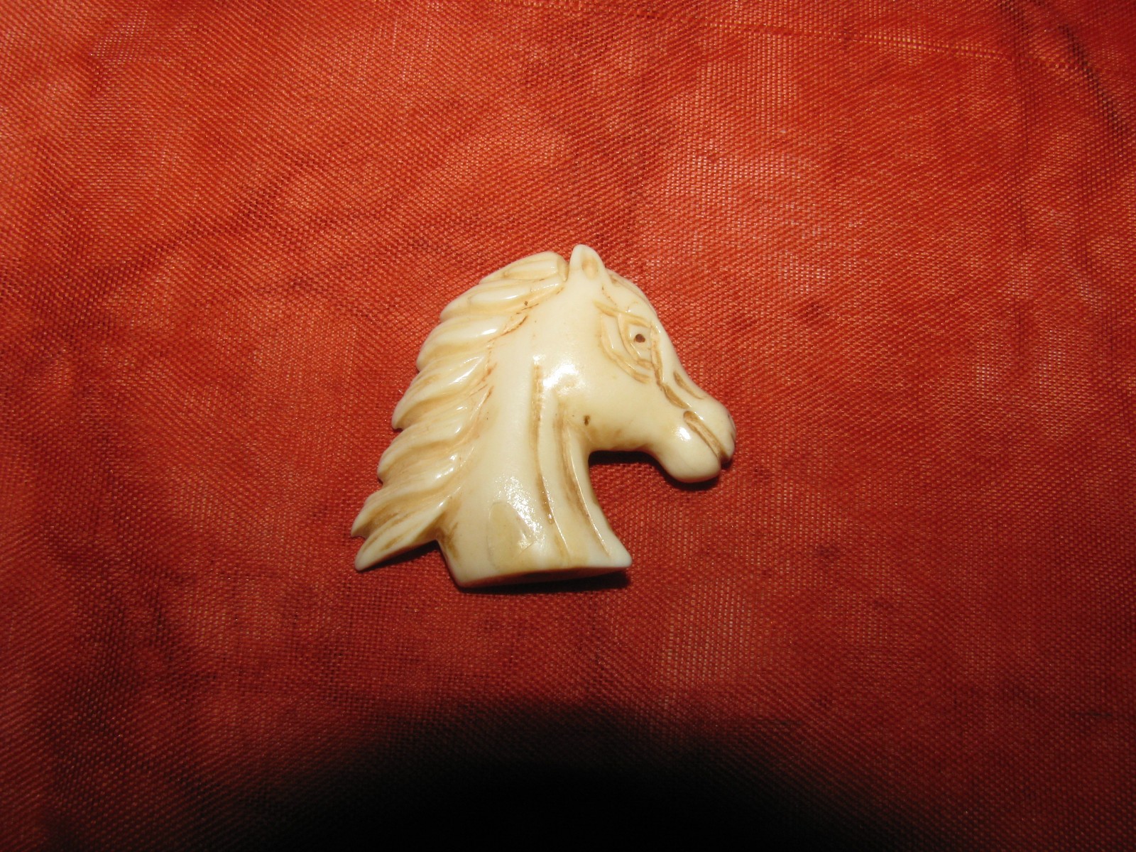 Ivory Colored Carved Horse Head Bead/Pendant 1-1/4″ L by 1-1/2″ Across